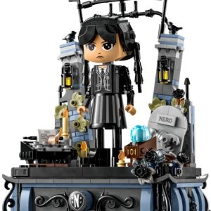 Brand new factory sealed LEGO Wednesday Addams Figure set 76780 original box front view.