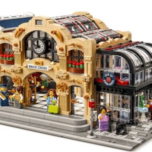 Brand new factory sealed LEGO BrickLink Brick Cross Train Station set 910034 original box front view.