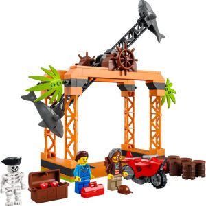 Brand new factory sealed LEGO City The Shark Attack Stunt Challenge set 60342 original box front view.