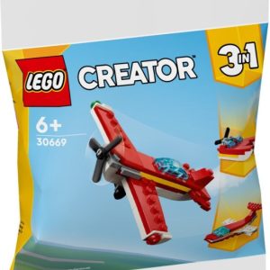 Brand new factory sealed LEGO Creator Iconic Red Plane set 30669 original box front view.