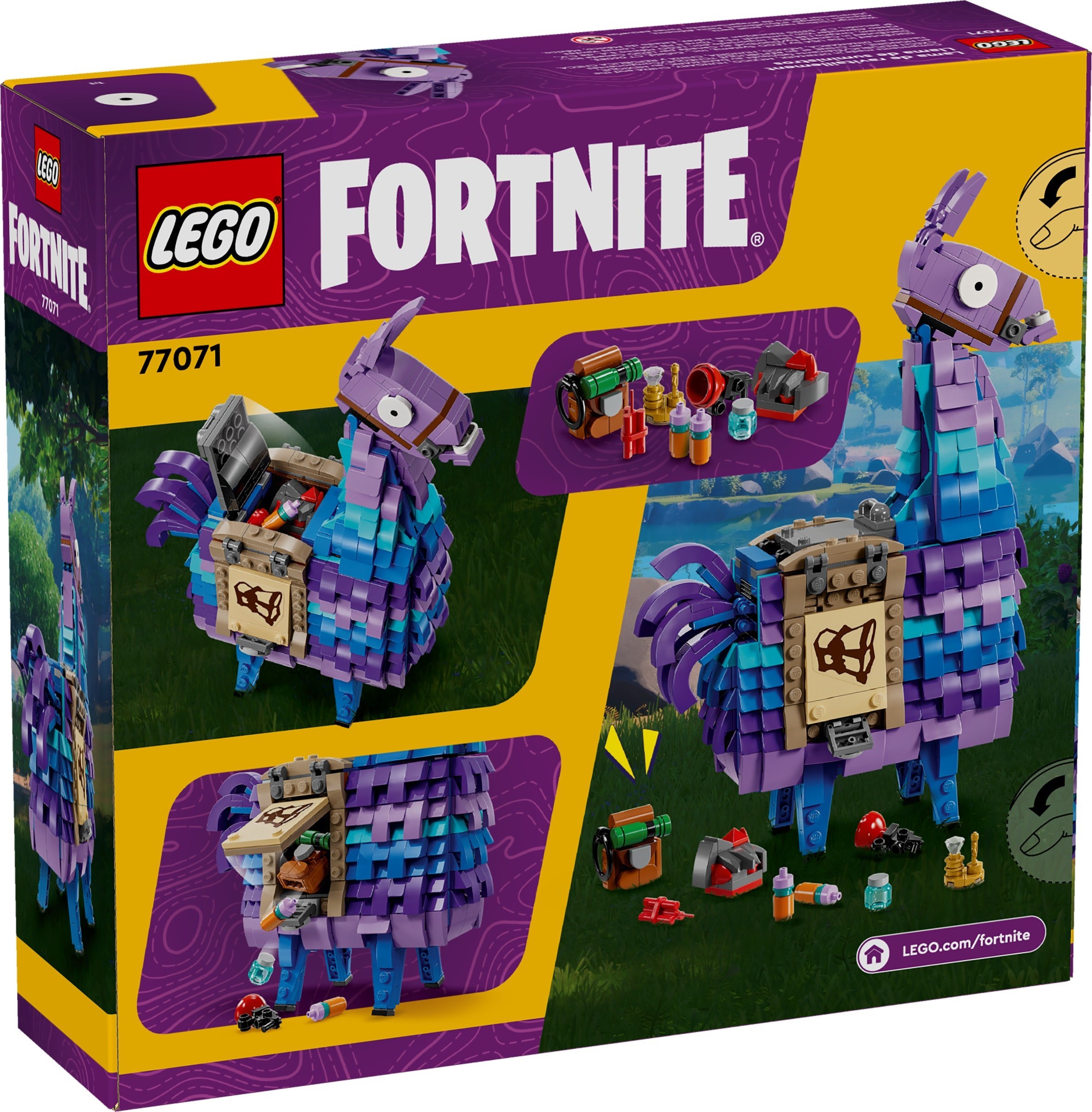 Additional photo of brand new factory sealed LEGO Fortnite Supply Llama set 77071.