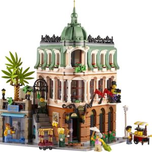 Brand new factory sealed LEGO Icons Boutique Hotel set 10297 original box front view.