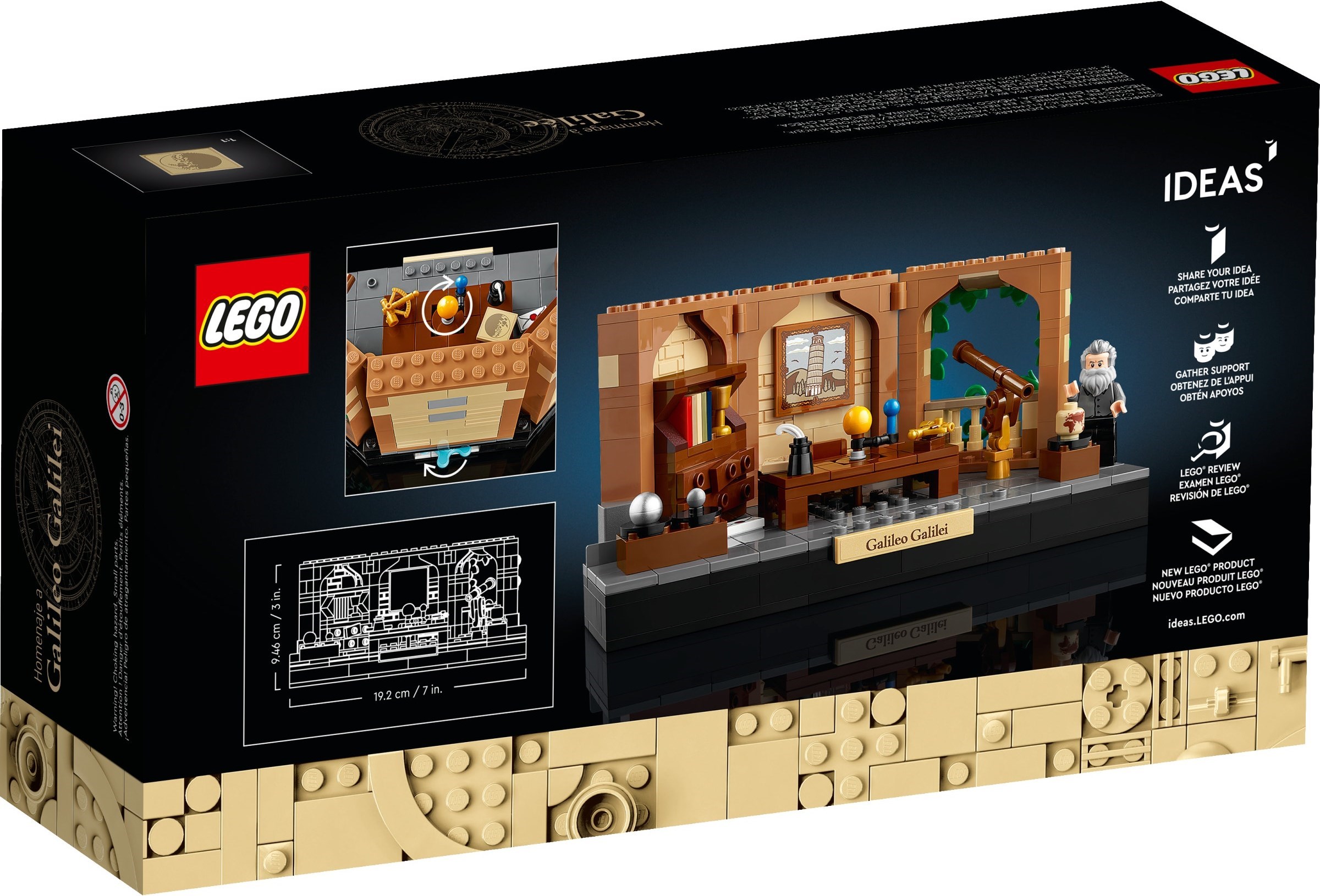 Additional photo of brand new factory sealed LEGO Ideas Tribute to Galileo Galilei set 40595.
