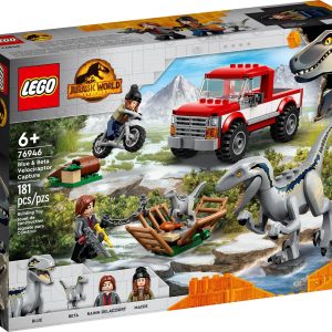 Additional photo of brand new factory sealed LEGO Jurassic World Blue & Beta Velociraptor Capture set 76946.