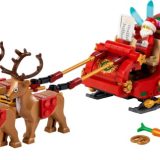 Brand new factory sealed LEGO Seasonal Santa's Sleigh set 40499 original box front view.