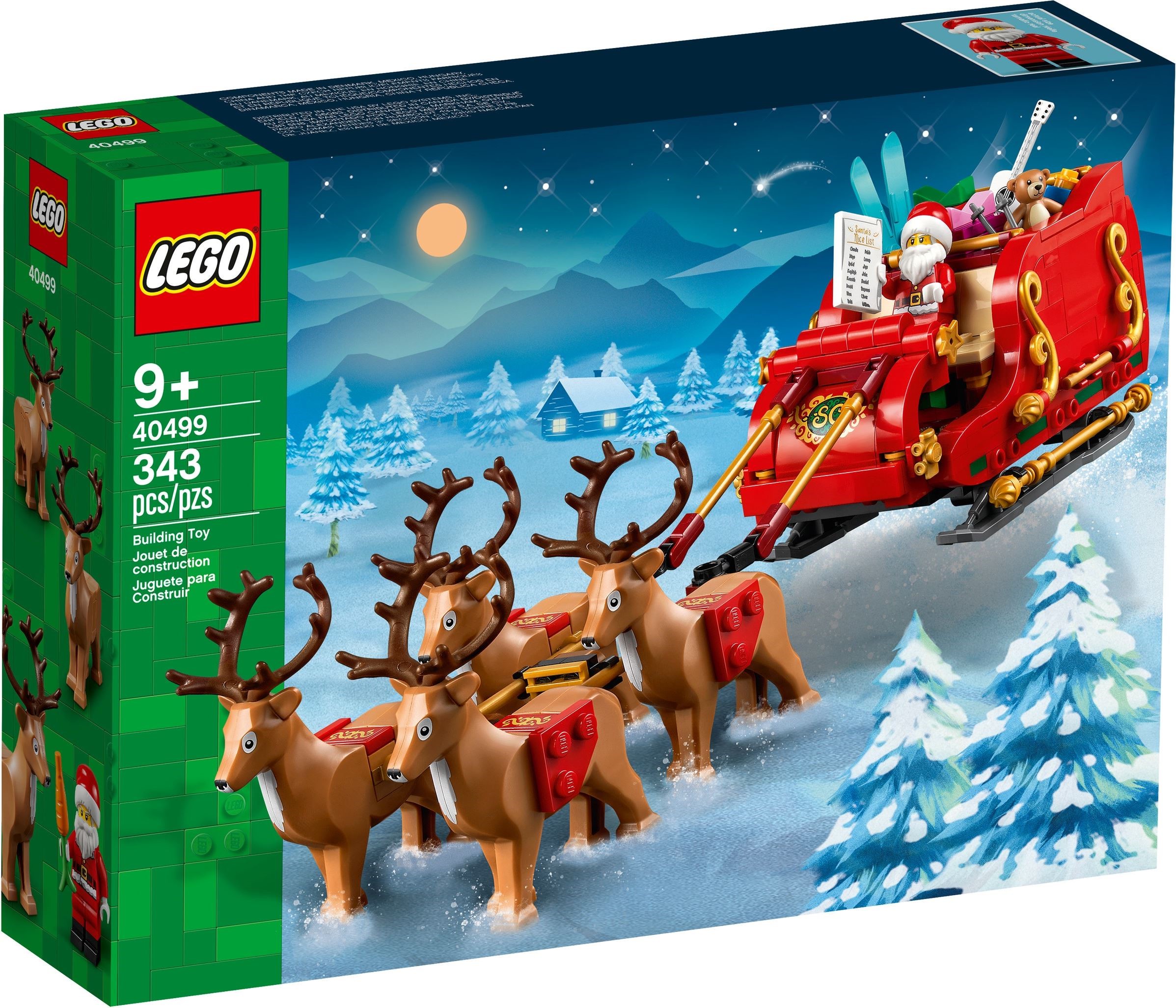 Brand New LEGO Seasonal 40499 Santa's Sleigh Set Photo Additional photo of brand new factory sealed LEGO Seasonal Santa's Sleigh set 40499.