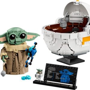 Brand new factory sealed LEGO Star Wars Grogu with Hover Pram set 75403 original box front view.