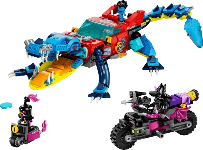 Brand new factory sealed LEGO Dreamzzz Crocodile Car set 71458 original box front view.