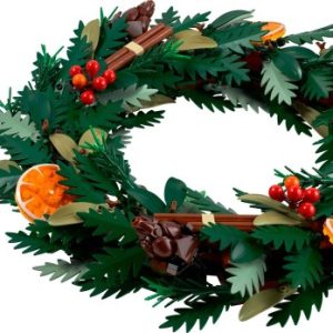 Brand new factory sealed LEGO Icons Wreath set 10340 original box front view.