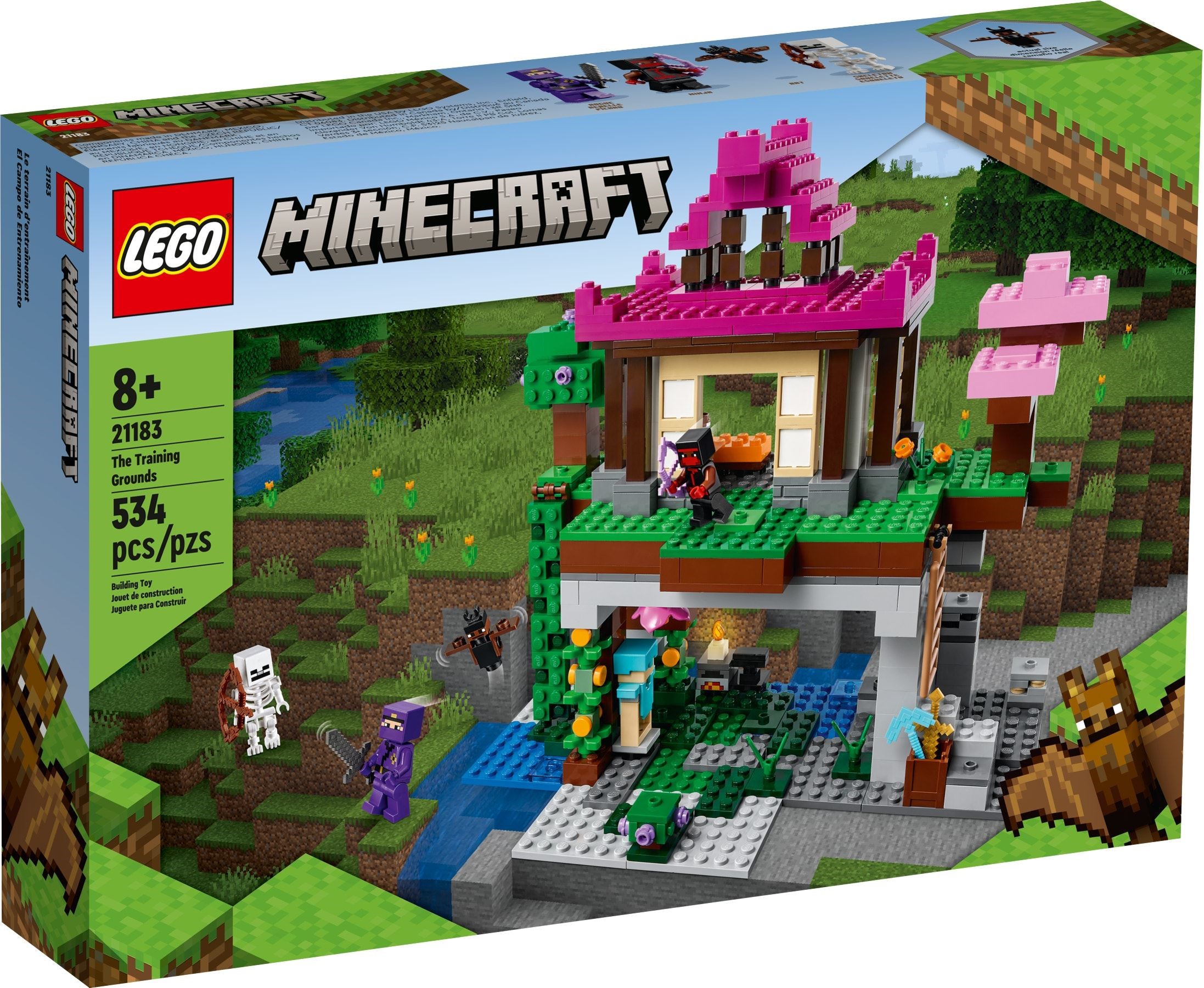 Brand New LEGO Minecraft 21183 The Training Grounds Set Photo Additional photo of brand new factory sealed LEGO Minecraft The Training Grounds set 21183.