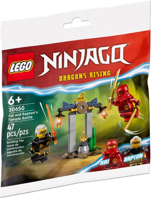 Brand New LEGO Ninjago 30650 Kai and Rapton's Temple Battle Sealed Box Brand new factory sealed LEGO Ninjago Kai and Rapton's Temple Battle set 30650 original box front view.