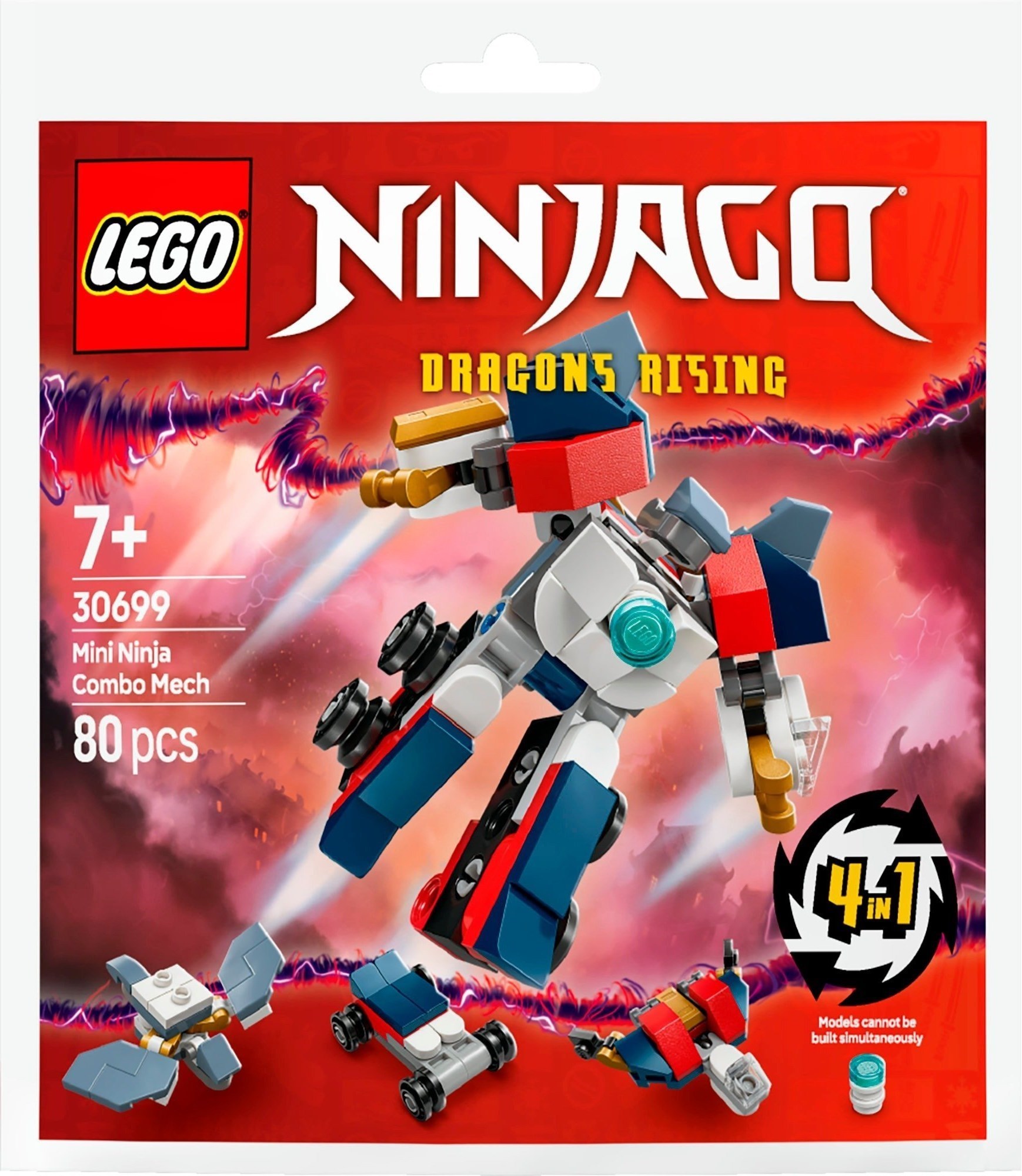 Brand New LEGO Ninjago 30699 Mini Ninja Combo Mech Set Photo Additional photo of brand new factory sealed LEGO Ninjago Mini Ninja Combo Mech set 30699.