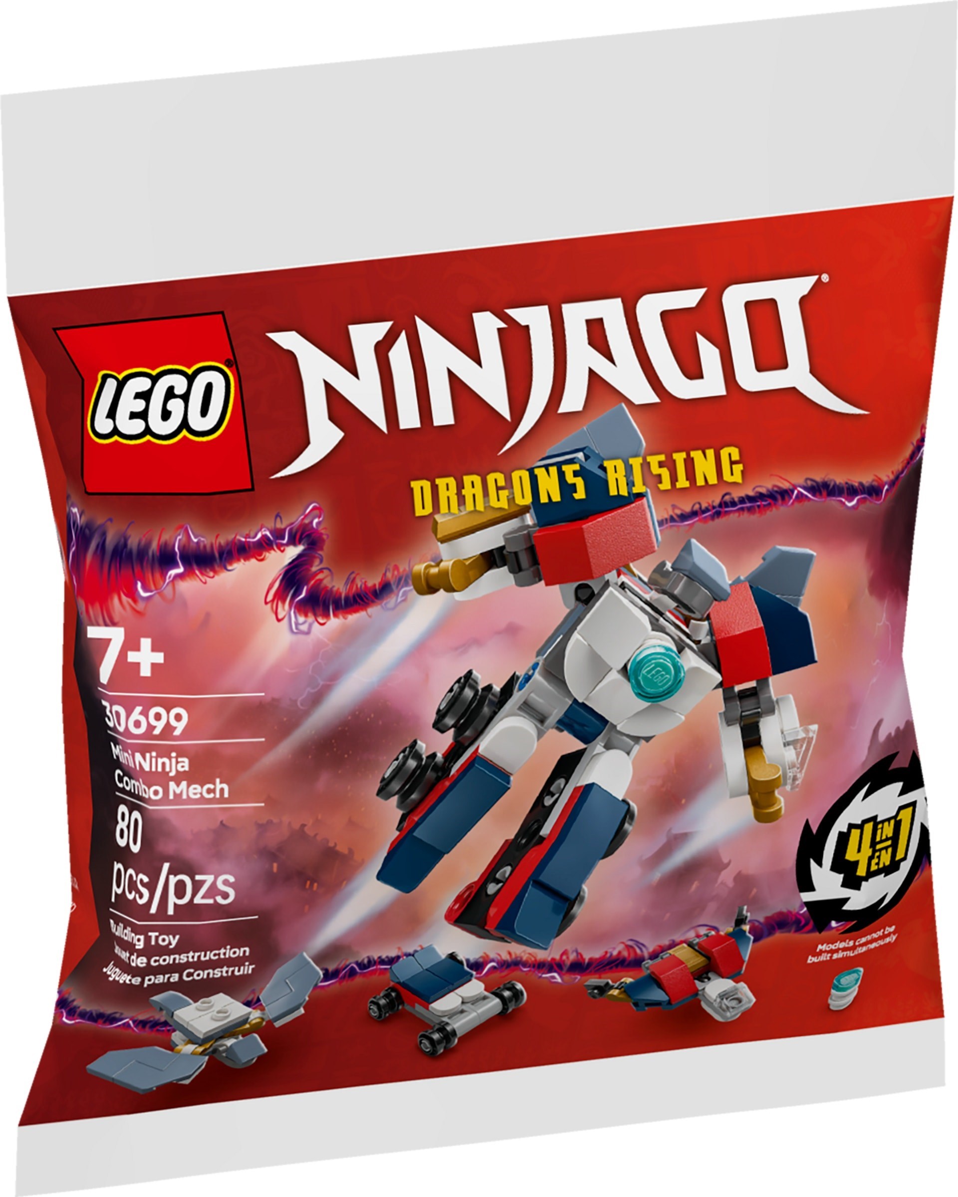 Additional photo of brand new factory sealed LEGO Ninjago Mini Ninja Combo Mech set 30699.