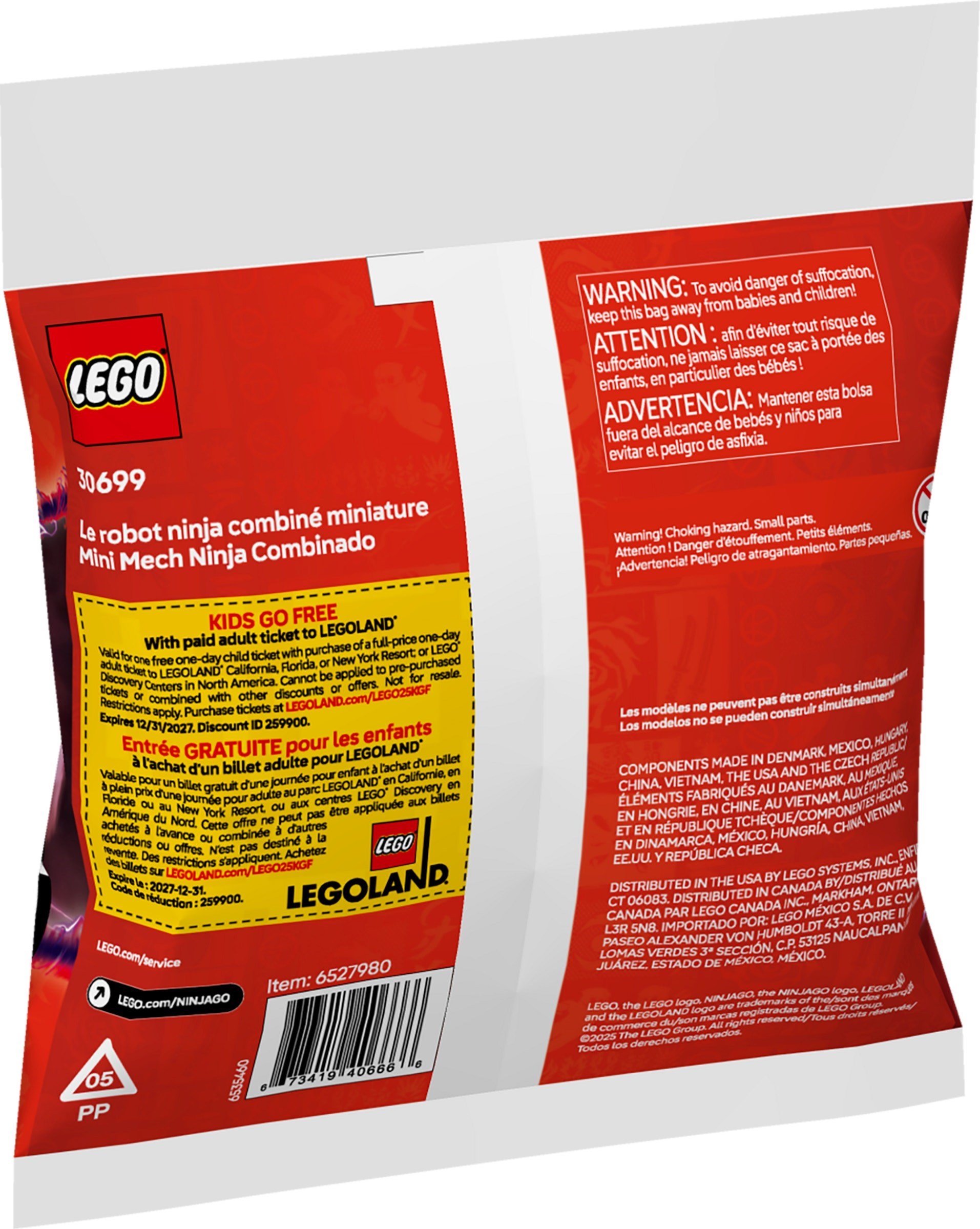 Additional photo of brand new factory sealed LEGO Ninjago Mini Ninja Combo Mech set 30699.