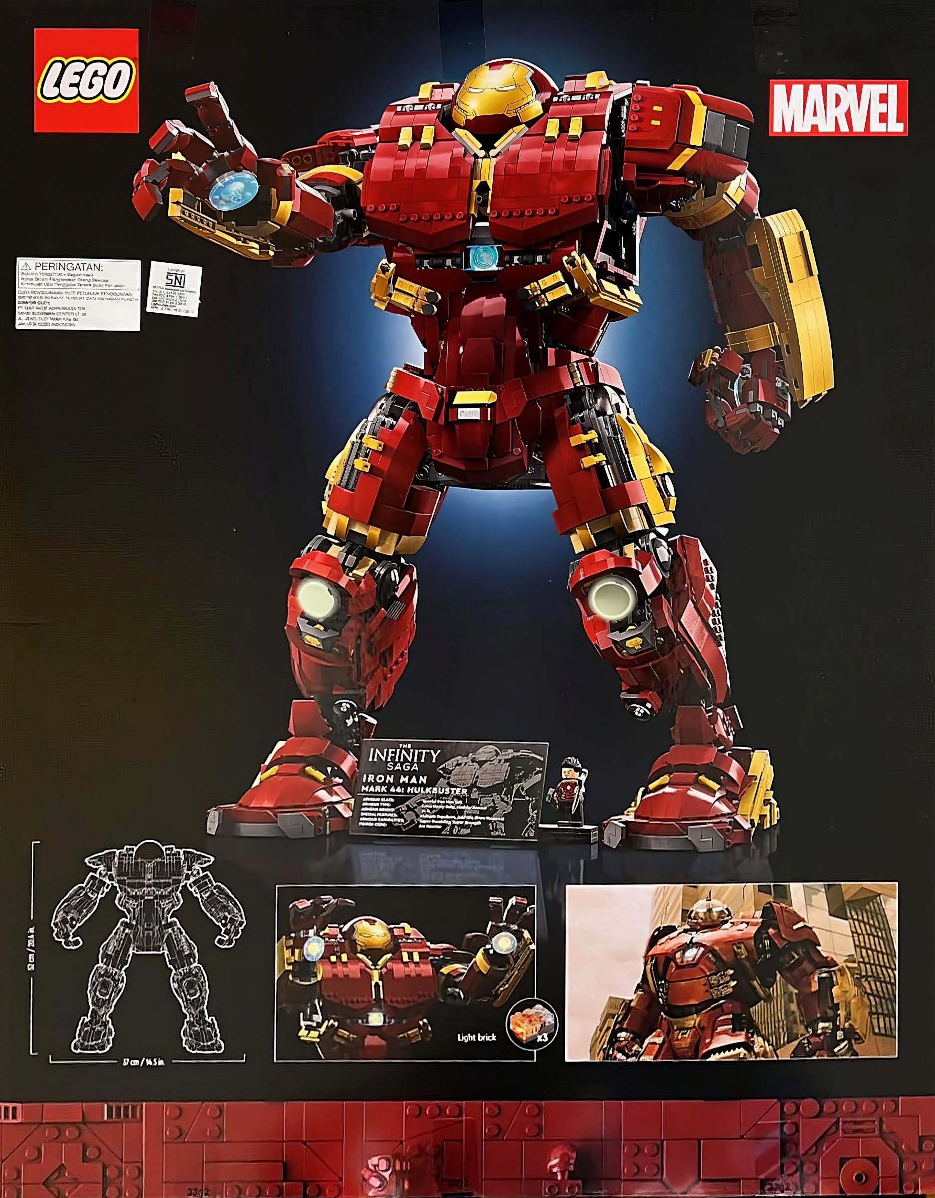 Additional photo of brand new factory sealed LEGO Marvel Super Heroes Hulkbuster set 76210.