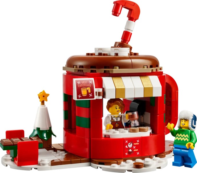 Brand new factory sealed LEGO Promotional Hot Chocolate Stand set 40776 original box front view.
