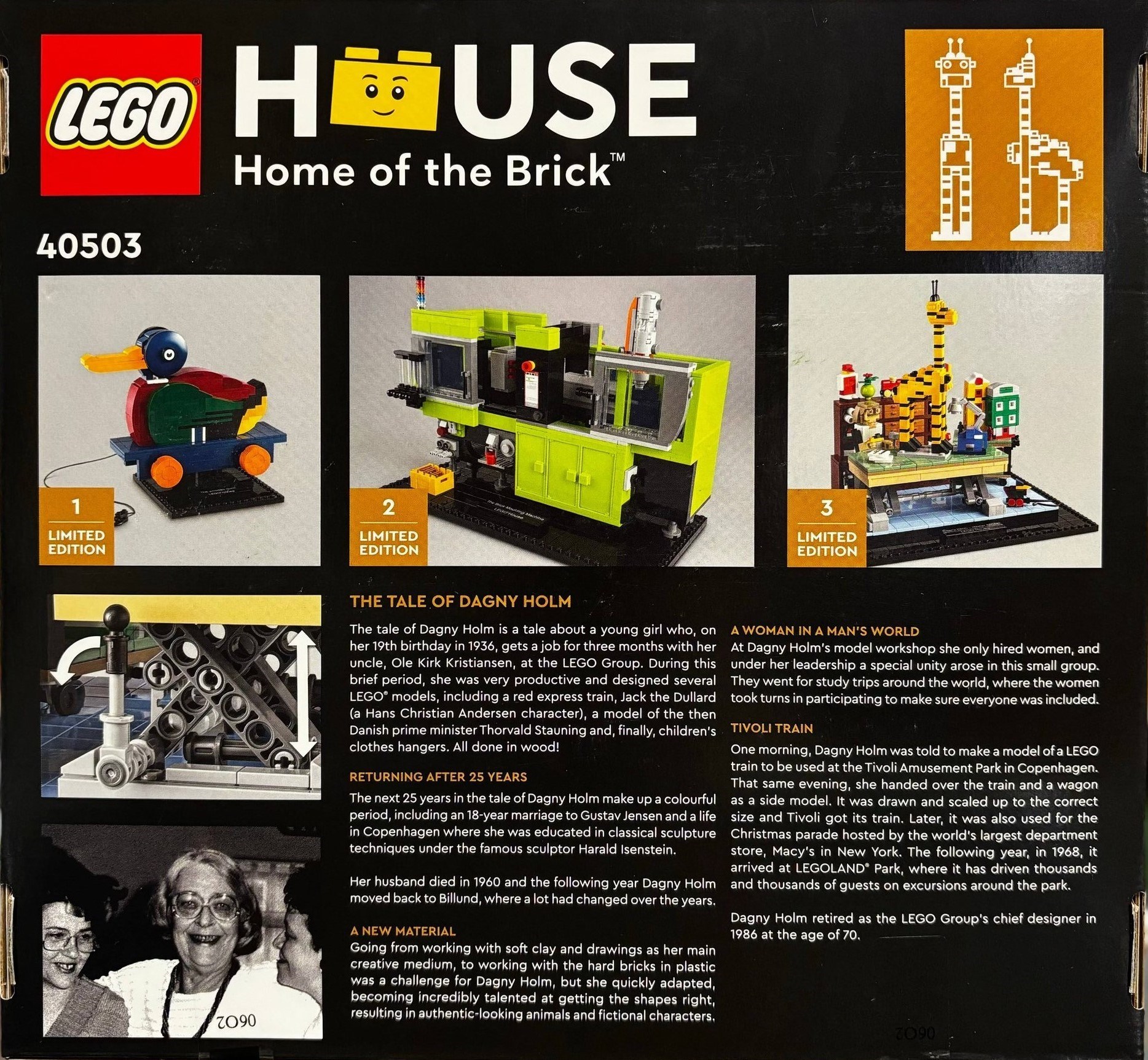 Additional photo of brand new factory sealed LEGO Promotional Dagny Holm - Master Builder set 40503.
