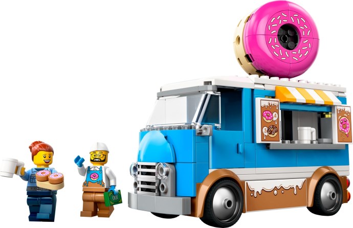Brand new factory sealed LEGO City Donut Truck set 60452 original box front view.