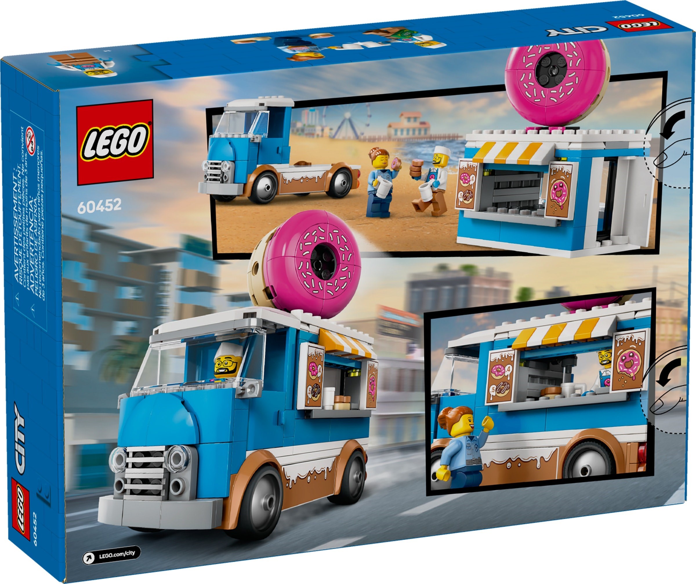 Additional photo of brand new factory sealed LEGO City Donut Truck set 60452.