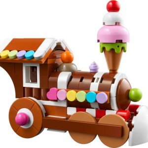 Brand new factory sealed LEGO Creator Celebration Series: Gingerbread Train Ornament set 40777 original box front view.
