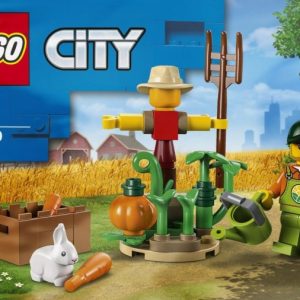 Brand new factory sealed LEGO City Farm Garden & Scarecrow set 30590 original box front view.