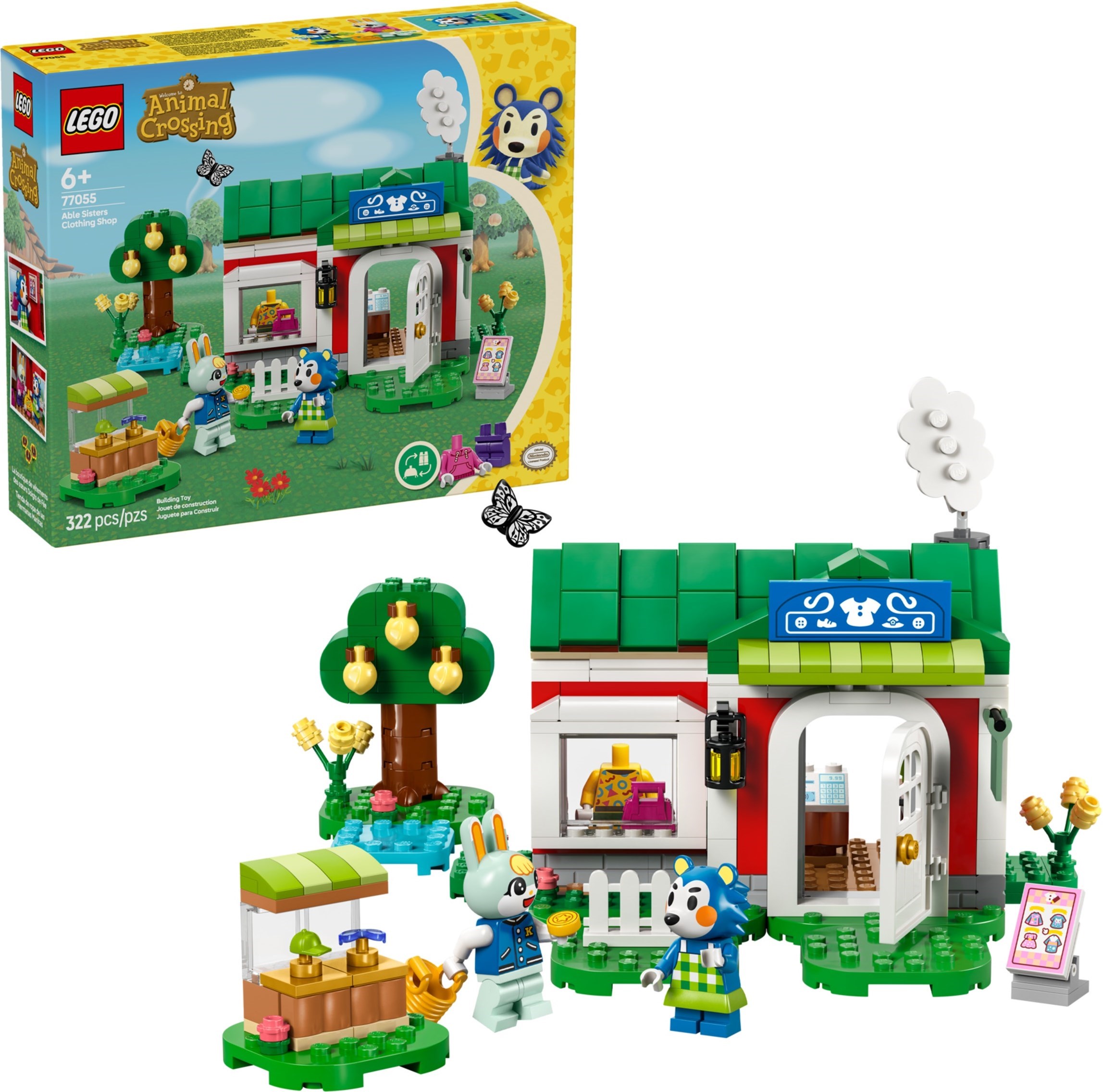 Brand New LEGO Animal Crossing 77055 Able Sisters Clothing Shop Set Photo Additional photo of brand new factory sealed LEGO Animal Crossing Able Sisters Clothing Shop set 77055.