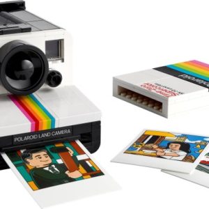Brand new factory sealed LEGO Ideas Polaroid OneStep SX-70 Camera set 21345 original box front view.