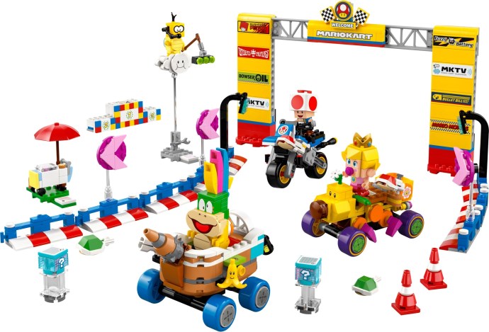 Brand new factory sealed LEGO Super Mario Baby Peach & Grand Prix Set set 72036 original box front view.