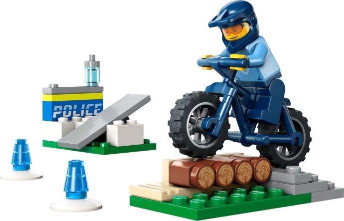 Brand new factory sealed LEGO City Police Bike Training set 30638 original box front view.