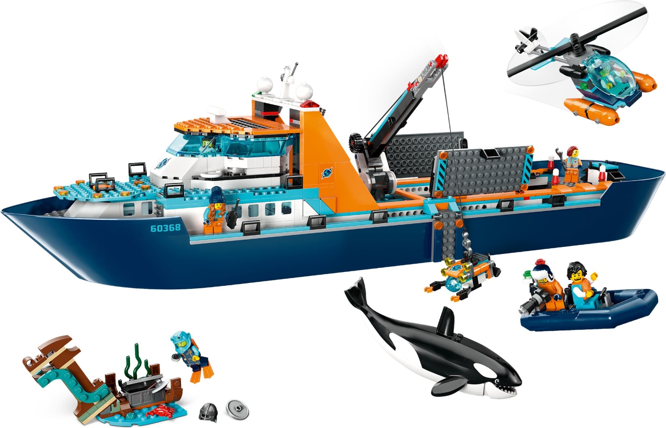 Additional photo of brand new factory sealed LEGO City Arctic Explorer Ship set 60368.