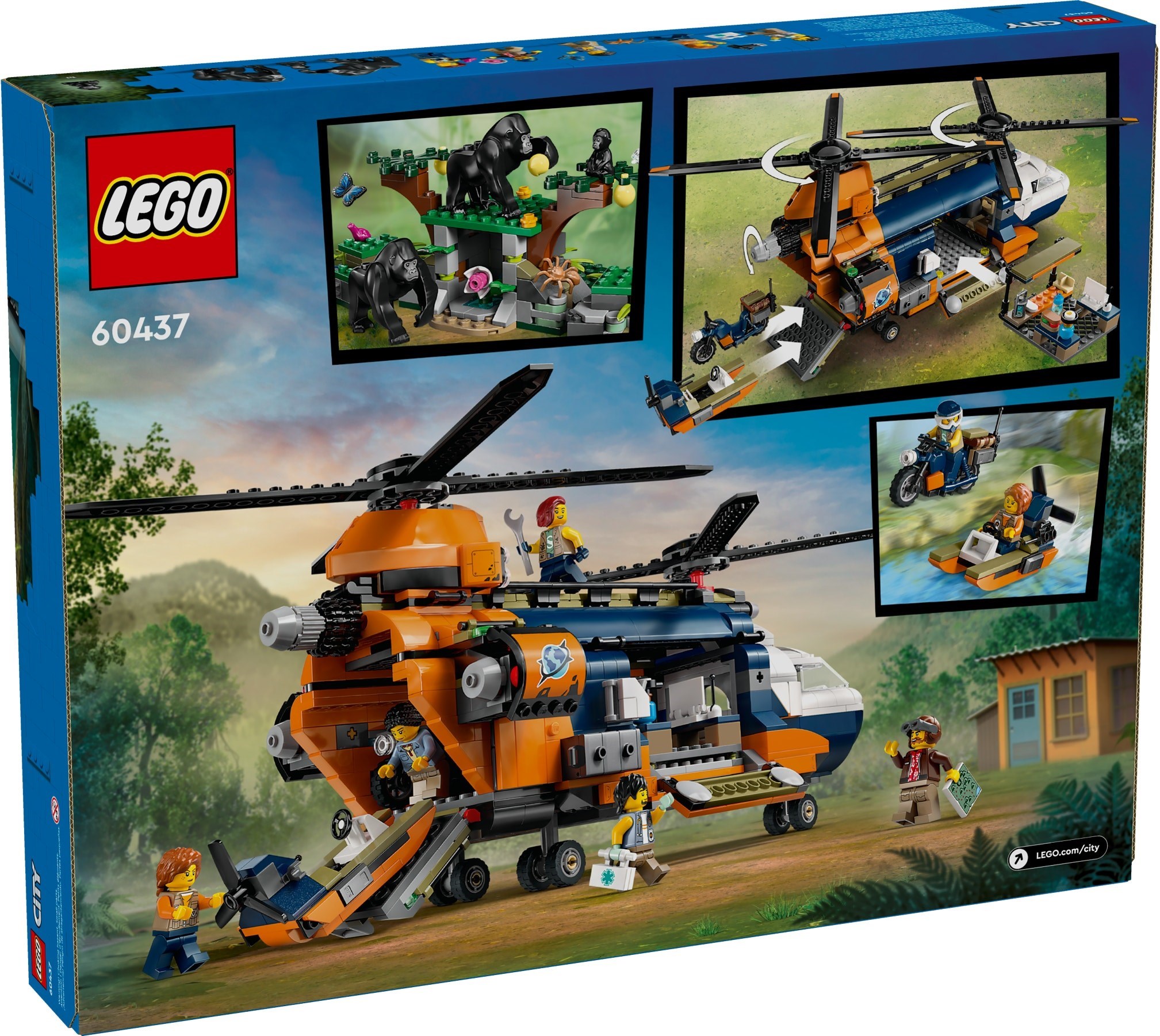 Additional photo of brand new factory sealed LEGO City Jungle Explorer Helicopter set 60437.