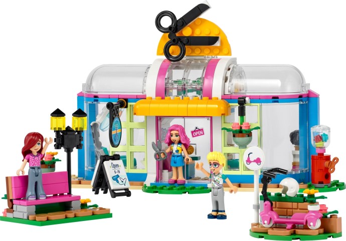 Brand new factory sealed LEGO Friends Hair Salon set 41743 original box front view.