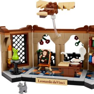 Brand new factory sealed LEGO Promotional Tribute to Leonardo da Vinci set 40902 original box front view.