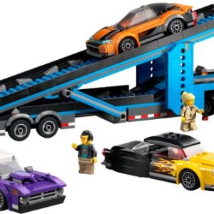 Brand new factory sealed LEGO City Car Transporter set 60408 original box front view.