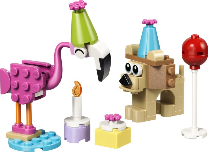 Brand new factory sealed LEGO Creator Cute Animal Birthday Party set 30715 original box front view.