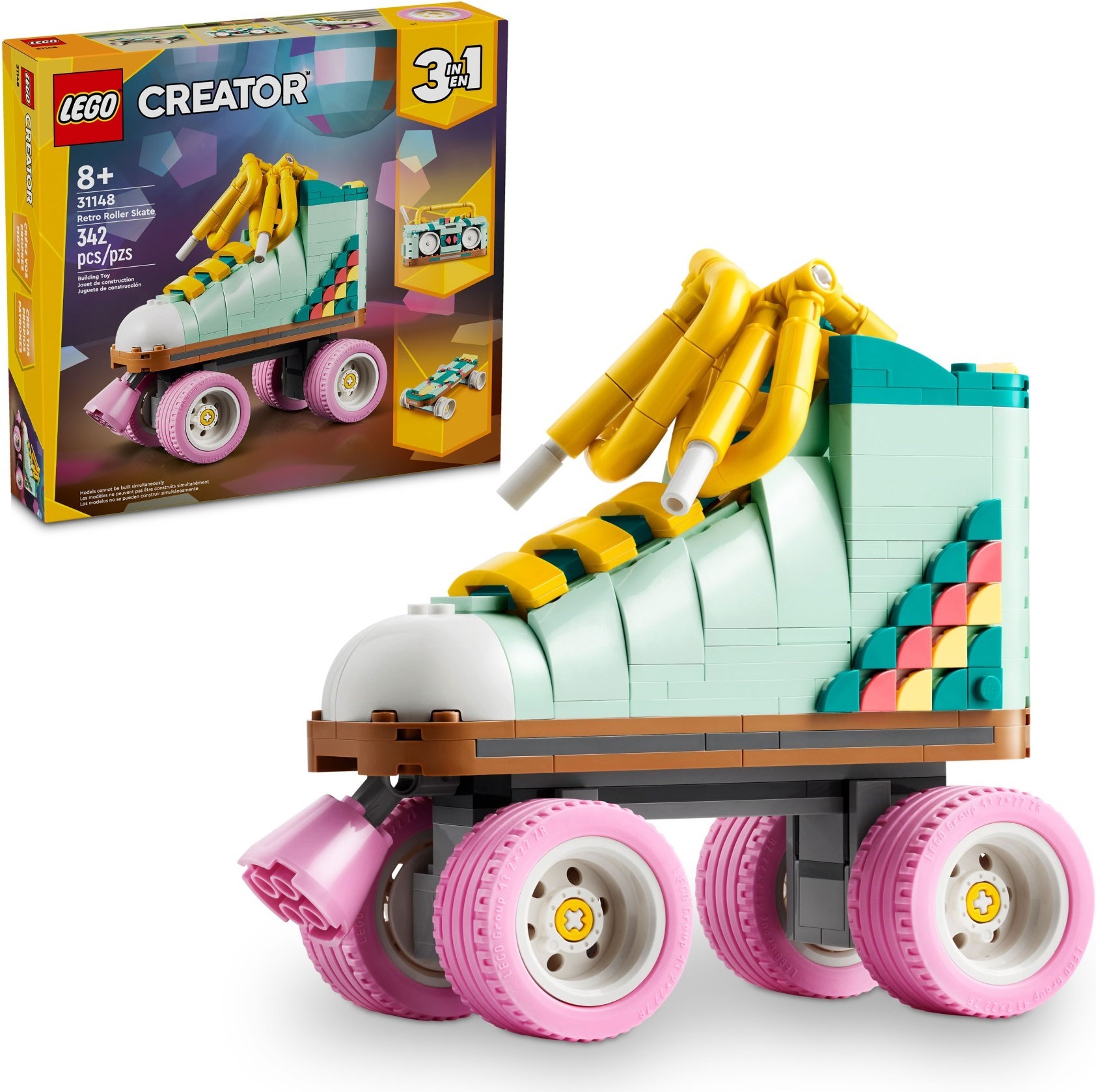 Brand New LEGO Creator 31148 Retro Roller Skate Set Photo Additional photo of brand new factory sealed LEGO Creator Retro Roller Skate set 31148.