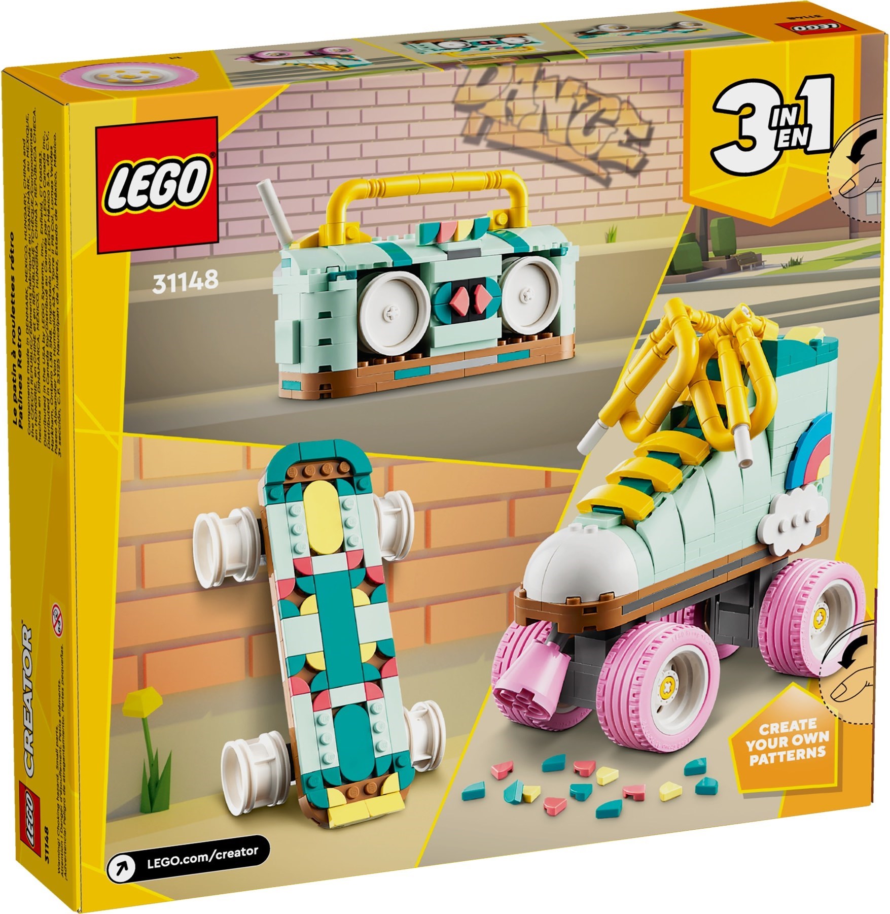 Additional photo of brand new factory sealed LEGO Creator Retro Roller Skate set 31148.
