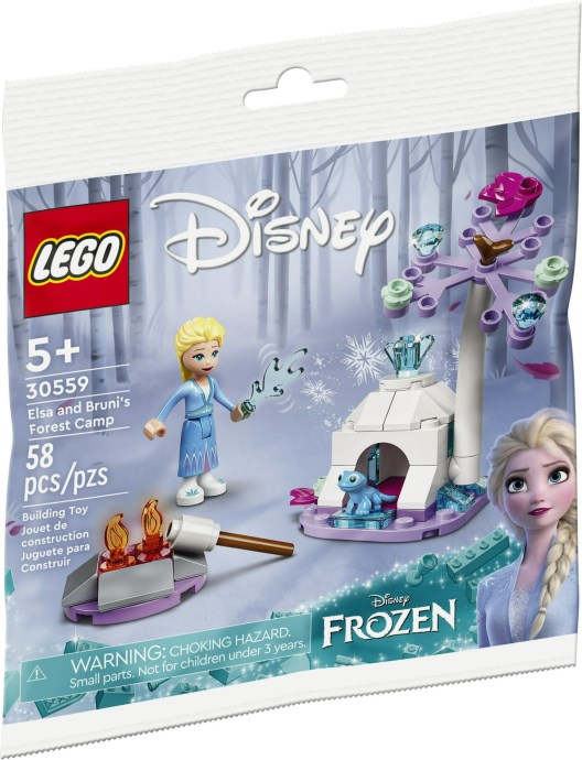 Brand New LEGO Disney 30559 Elsa and Bruni's Forest Camp Sealed Box Brand new factory sealed LEGO Disney Elsa and Bruni's Forest Camp set 30559 original box front view.