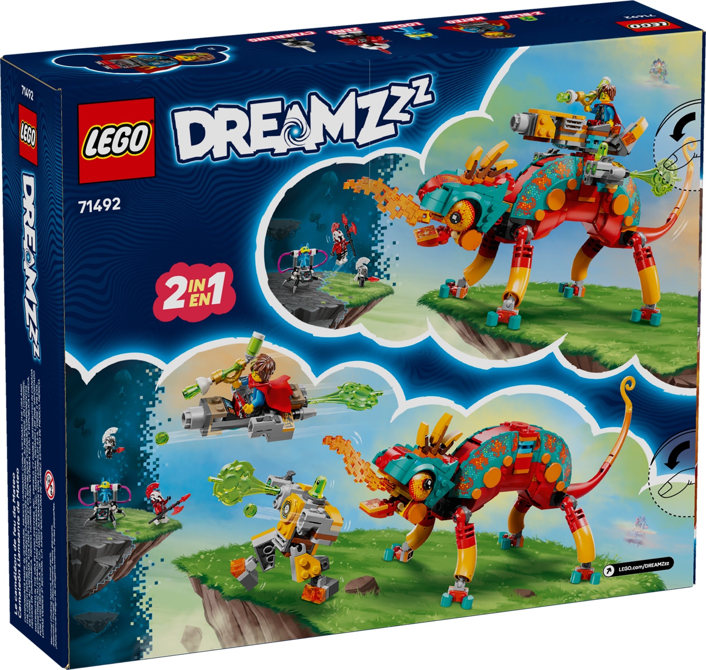 Additional photo of brand new factory sealed LEGO Dreamzzz Mateo's Fire Chameleon set 71492.