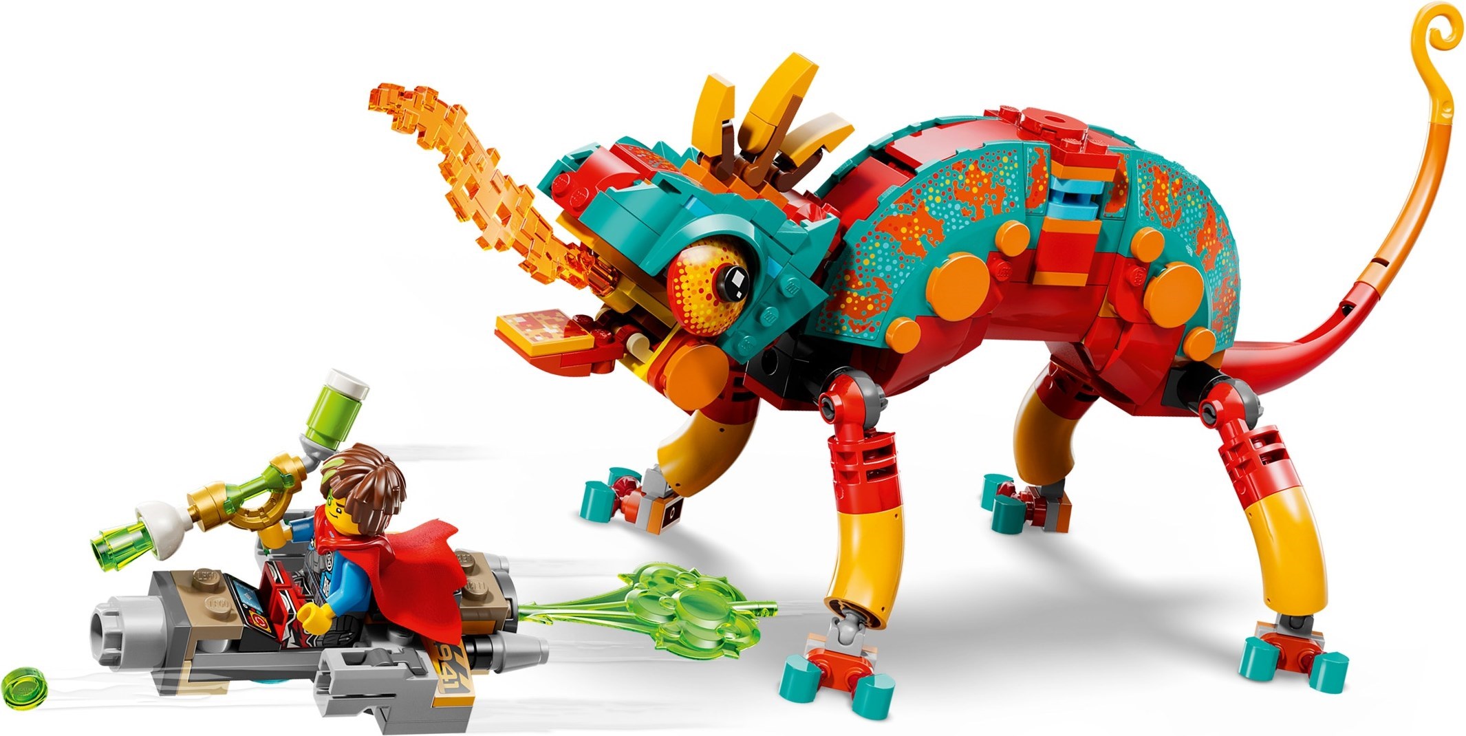 Additional photo of brand new factory sealed LEGO Dreamzzz Mateo's Fire Chameleon set 71492.