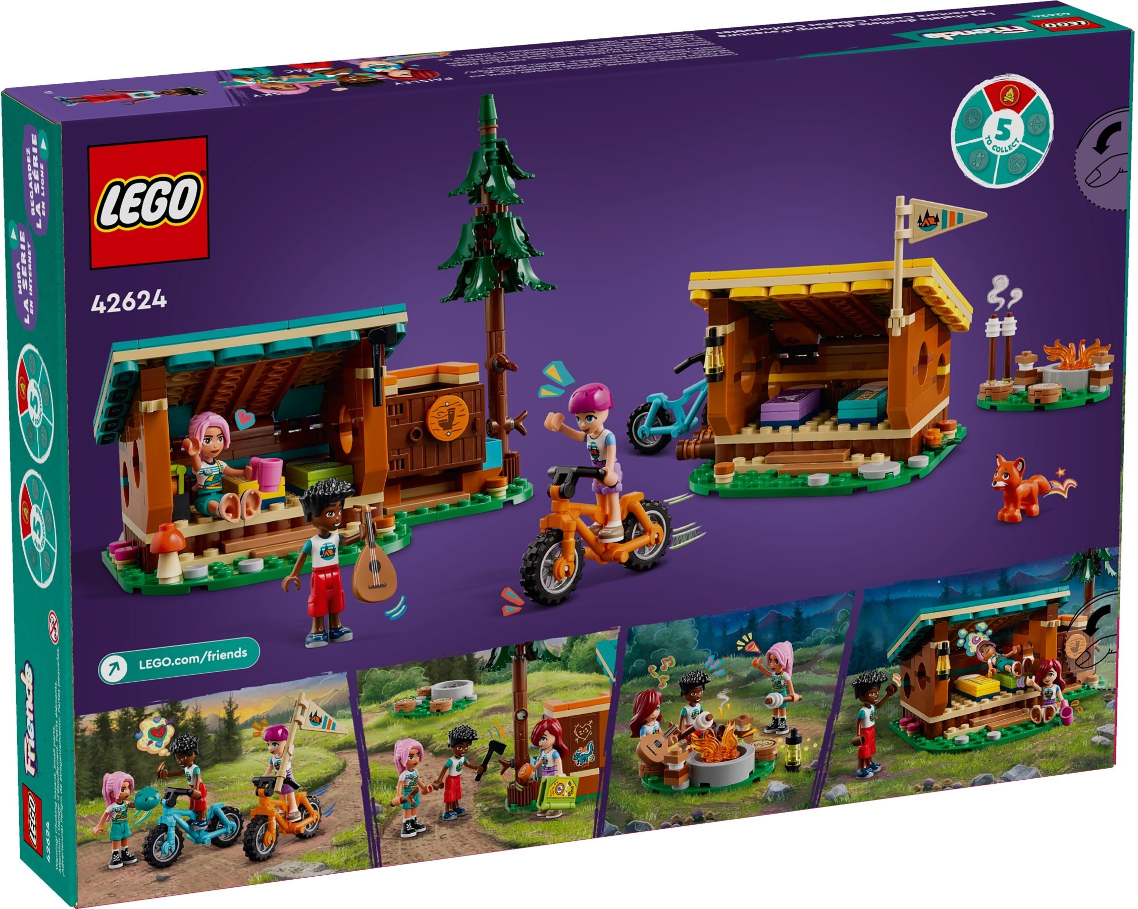 Additional photo of brand new factory sealed LEGO Friends Adventure Camp Cosy Cabins set 42624.
