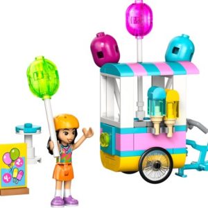 Brand new factory sealed LEGO Friends Ice Cream & Balloon Stand set 42692 original box front view.
