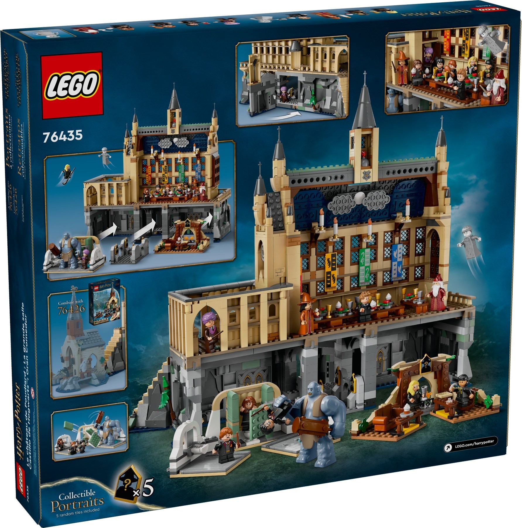 Additional photo of brand new factory sealed LEGO Harry Potter Hogwarts Castle: The Great Hall set 76435.