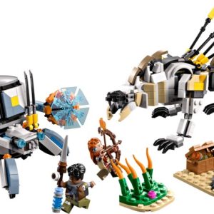 Brand new factory sealed LEGO Horizon Aloy & Varl vs. Shell-Walker & Sawtooth set 77037 original box front view.