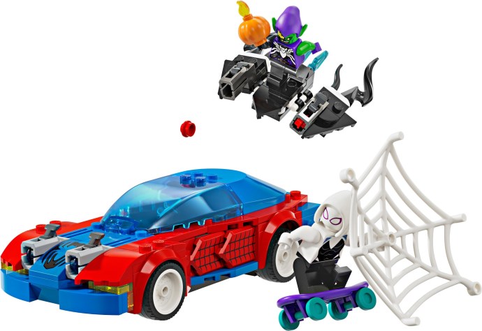 Brand new factory sealed LEGO Marvel Super Heroes Spider-Man Race Car & Venom Green Goblin set 76279 original box front view.