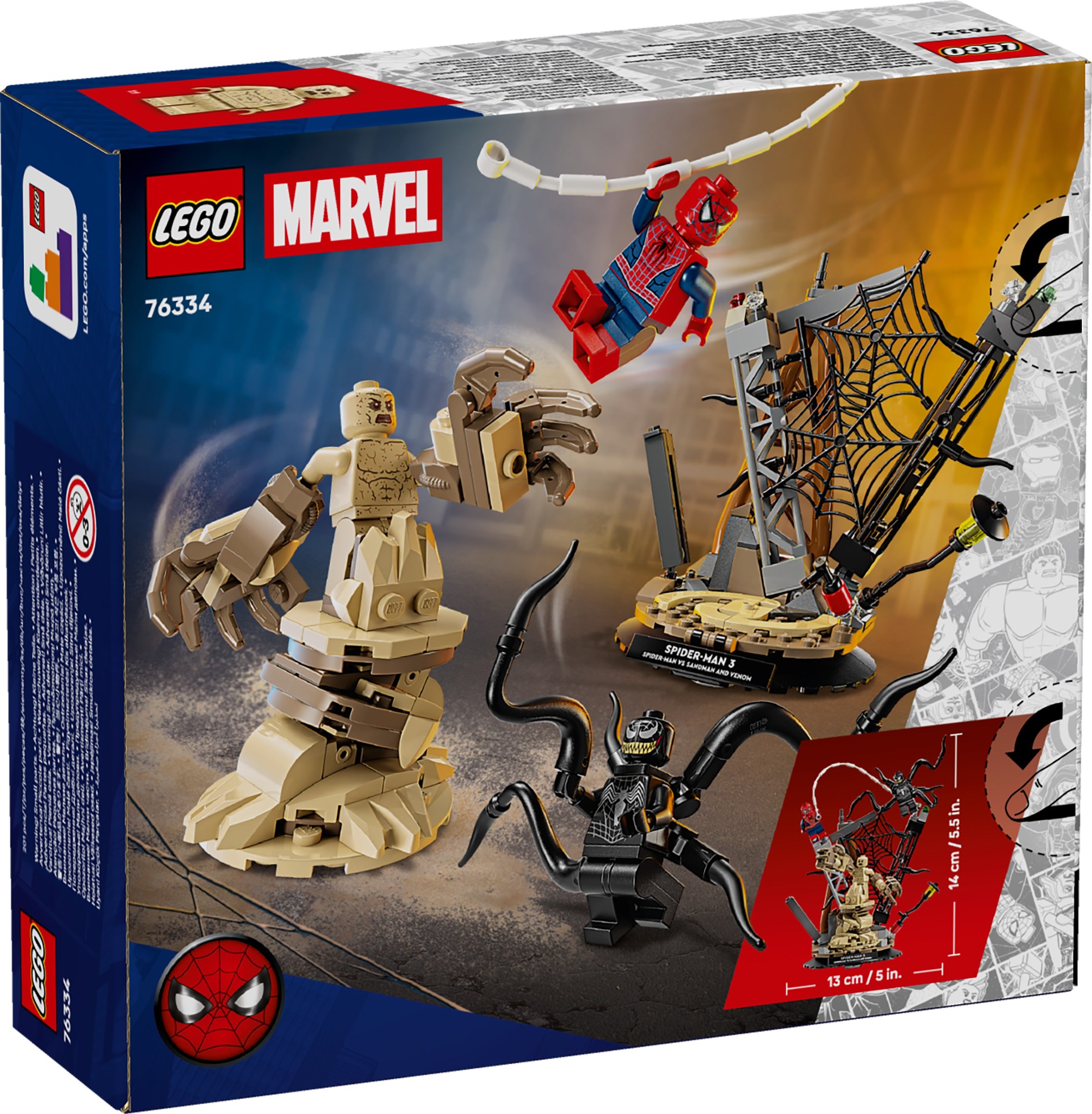 Additional photo of brand new factory sealed LEGO Marvel Super Heroes Epic Battle: Spider-Man vs. Sandman set 76334.