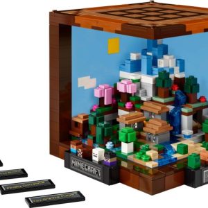 Brand new factory sealed LEGO Minecraft The Crafting Table set 21265 original box front view.