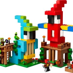 Brand new factory sealed LEGO Minecraft The Parrot Houses set 21282 original box front view.