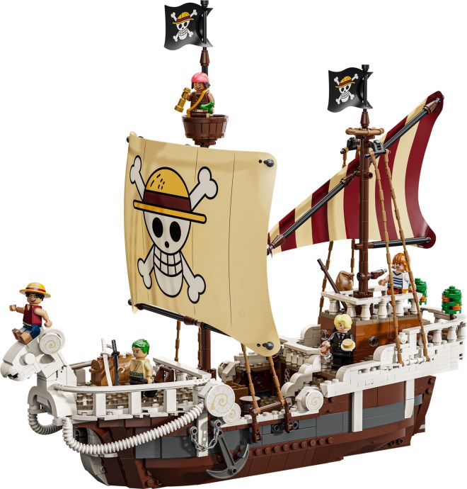Brand new factory sealed LEGO One Piece The Going Merry Pirate Ship set 75639 original box front view.