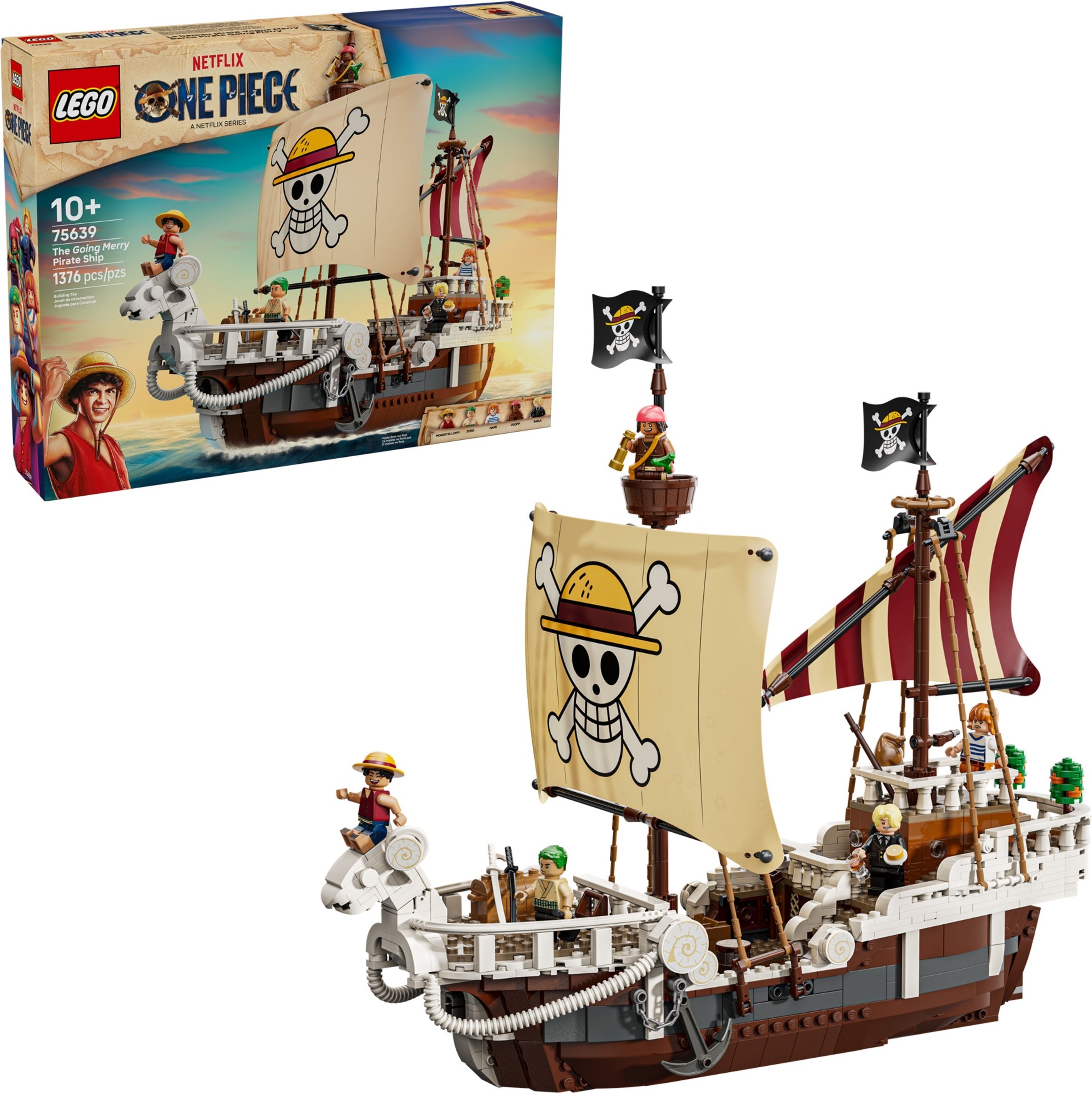 Brand New LEGO One Piece 75639 The Going Merry Pirate Ship Set Photo Additional photo of brand new factory sealed LEGO One Piece The Going Merry Pirate Ship set 75639.